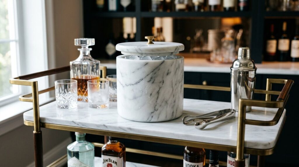 Image related to An 8k shot of a solid marble ice bucket with a hea 86e7023ac7