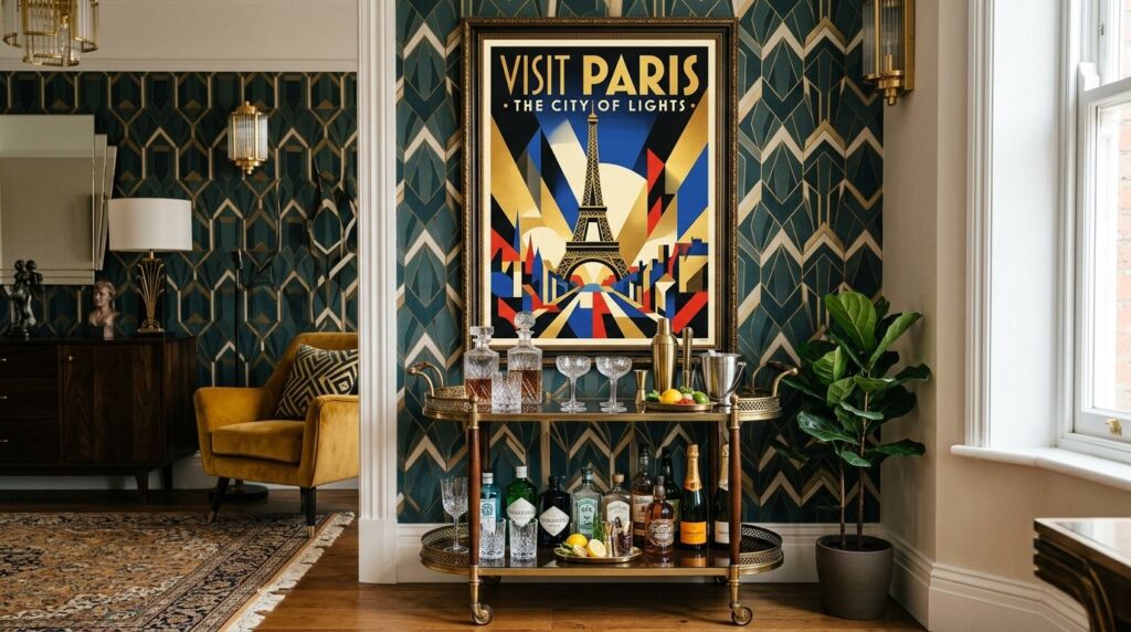 Image related to Bar cart beneath travel poster f371883b1d