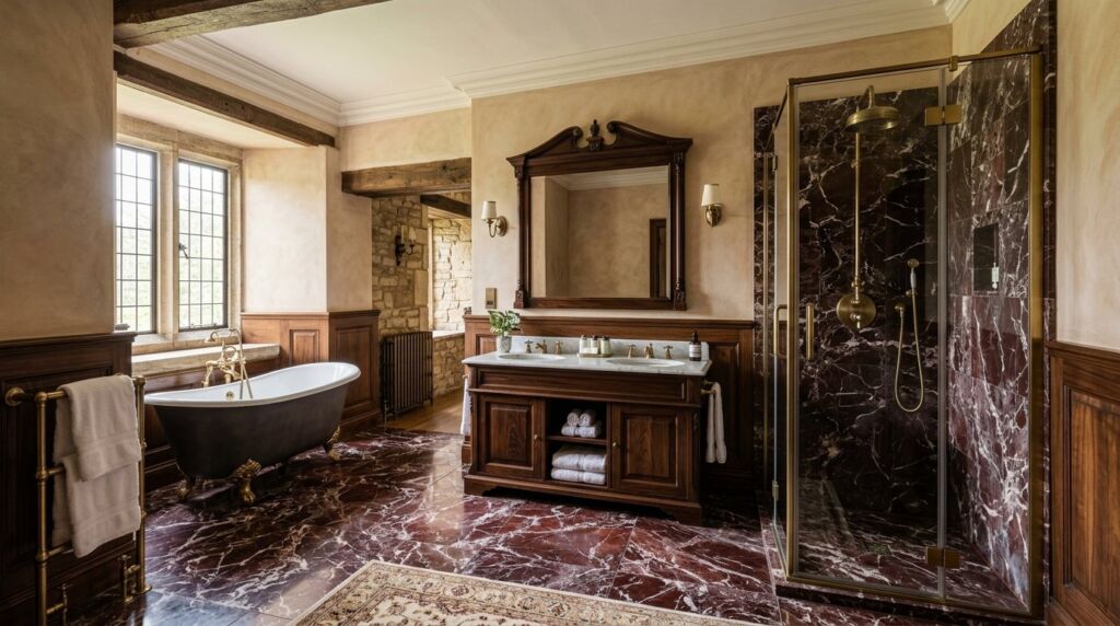 Image related to Bathroom with marble floors accents d84c733904