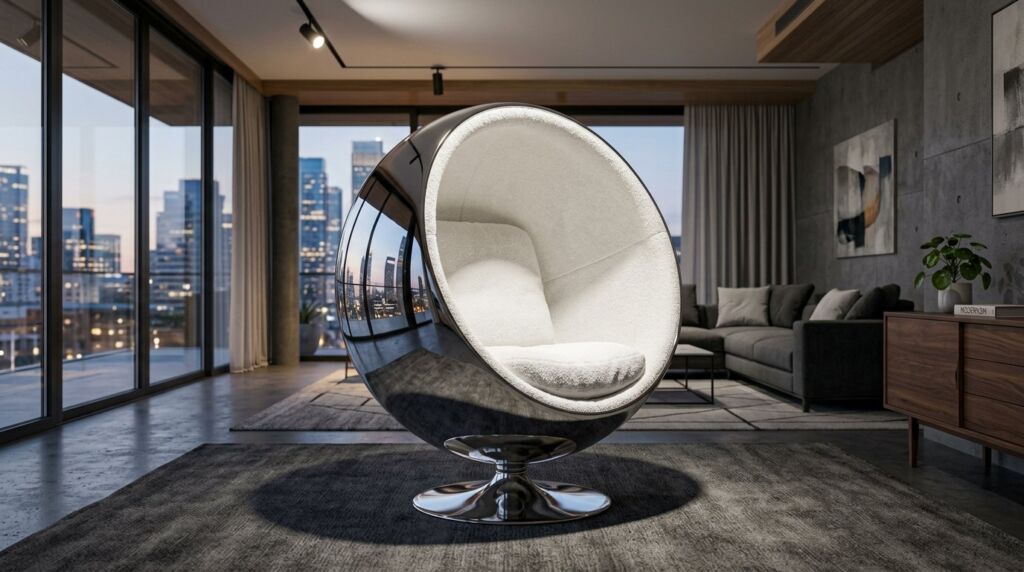 Image related to Chrome ball chair 202603200037