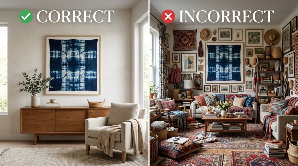Side-by-side comparison of professionally styled versus poorly styled living spaces.