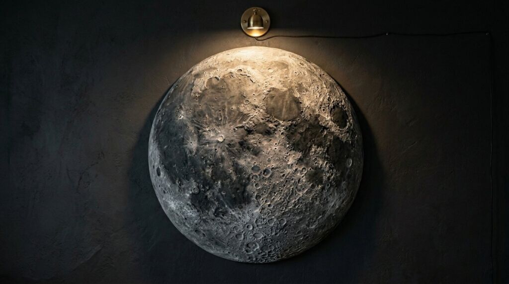 High-resolution topographic map showing the complex terrain and surface features of the Moon.