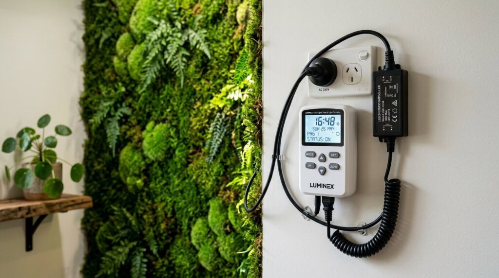 Close up of a digital timer display showing the date March 26 2026 at 12:30 PM.