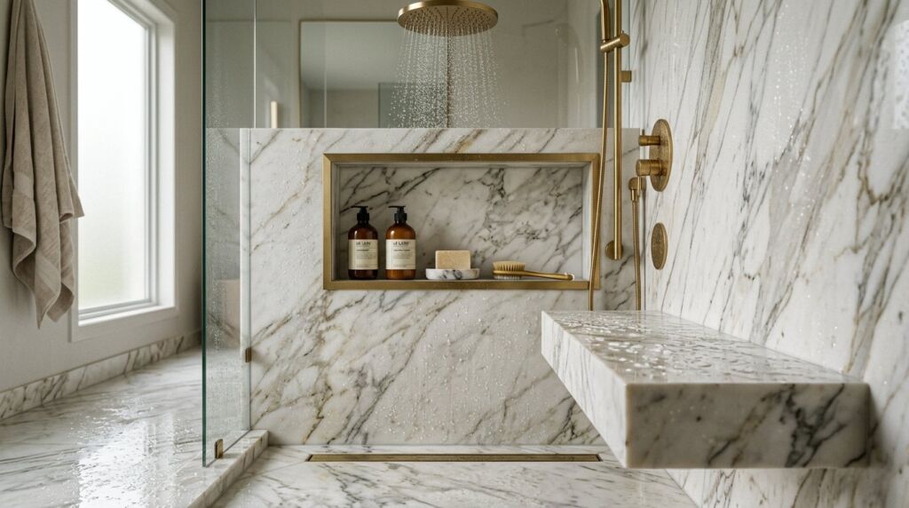 Image related to Marble shower with bench fda82f2a0d