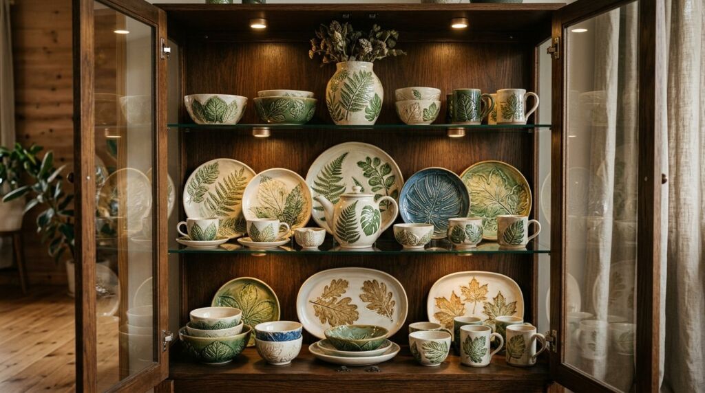 A stylish modern display cabinet featured in a bright living room interior setting.